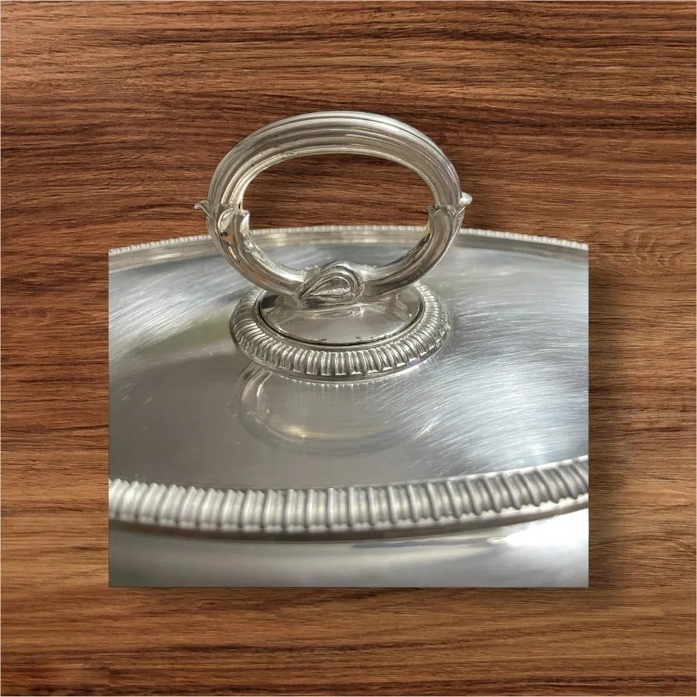 Vintage EPNS Silver Plated Covered Serving Dish England Oval Buffet Server